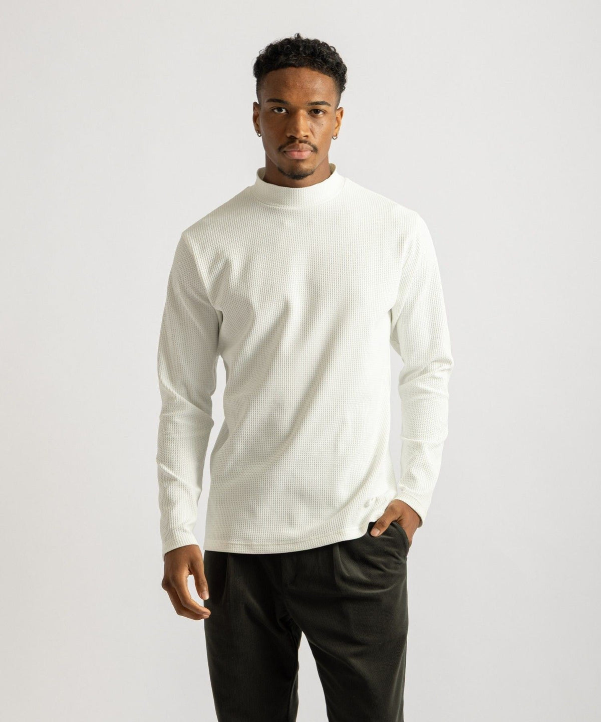 Waffle Mockneck LS