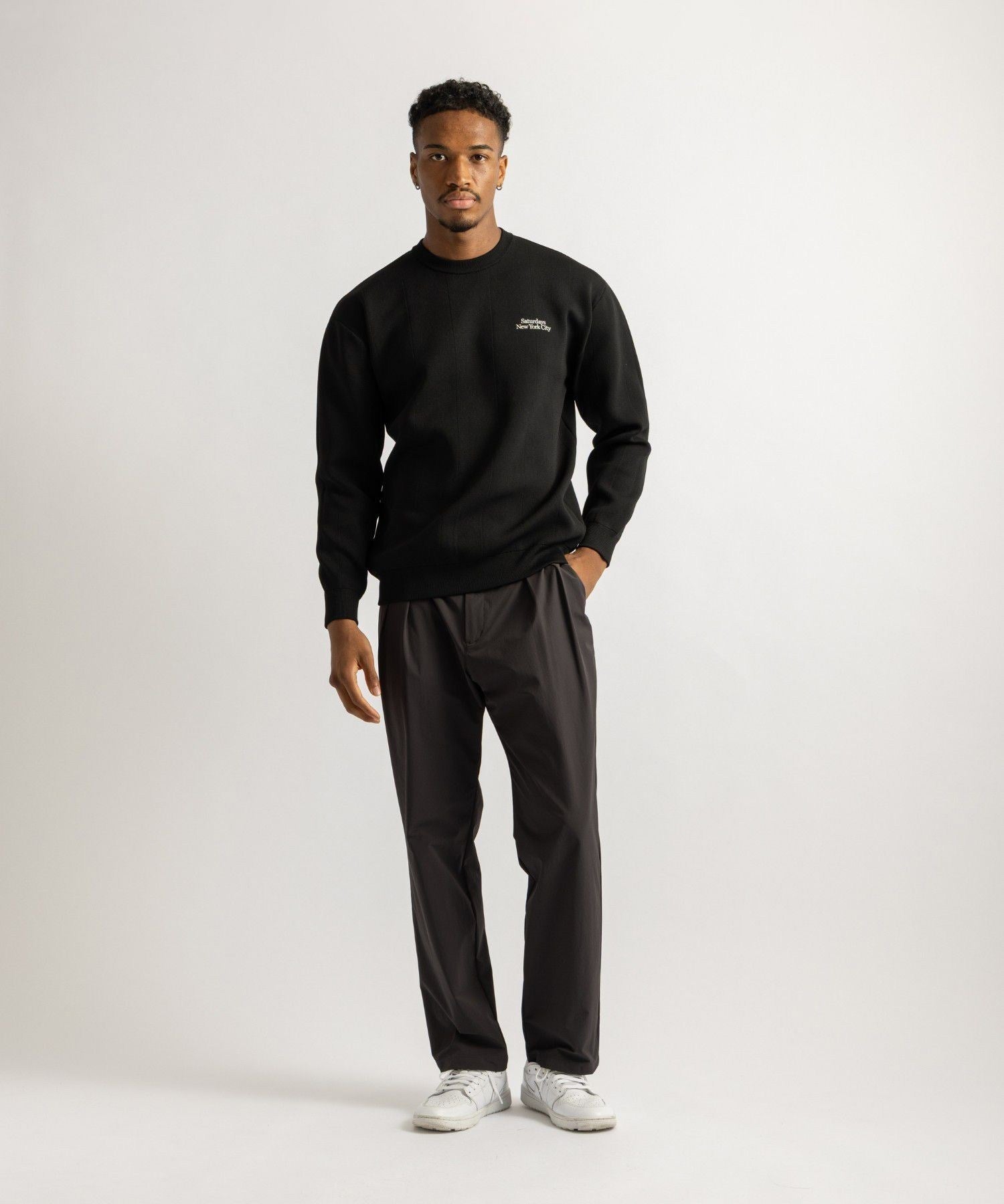 Jacquard Stripe Crewneck Knit