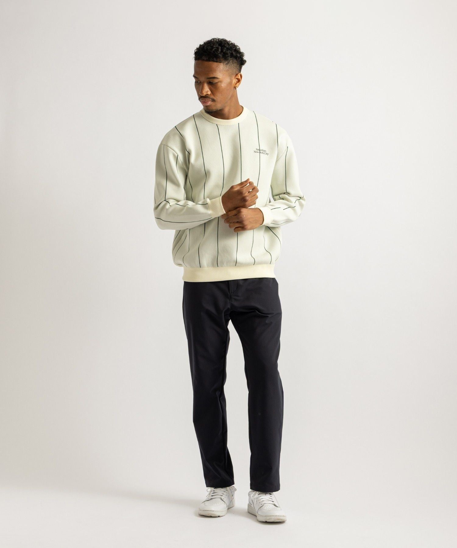 Jacquard Stripe Crewneck Knit