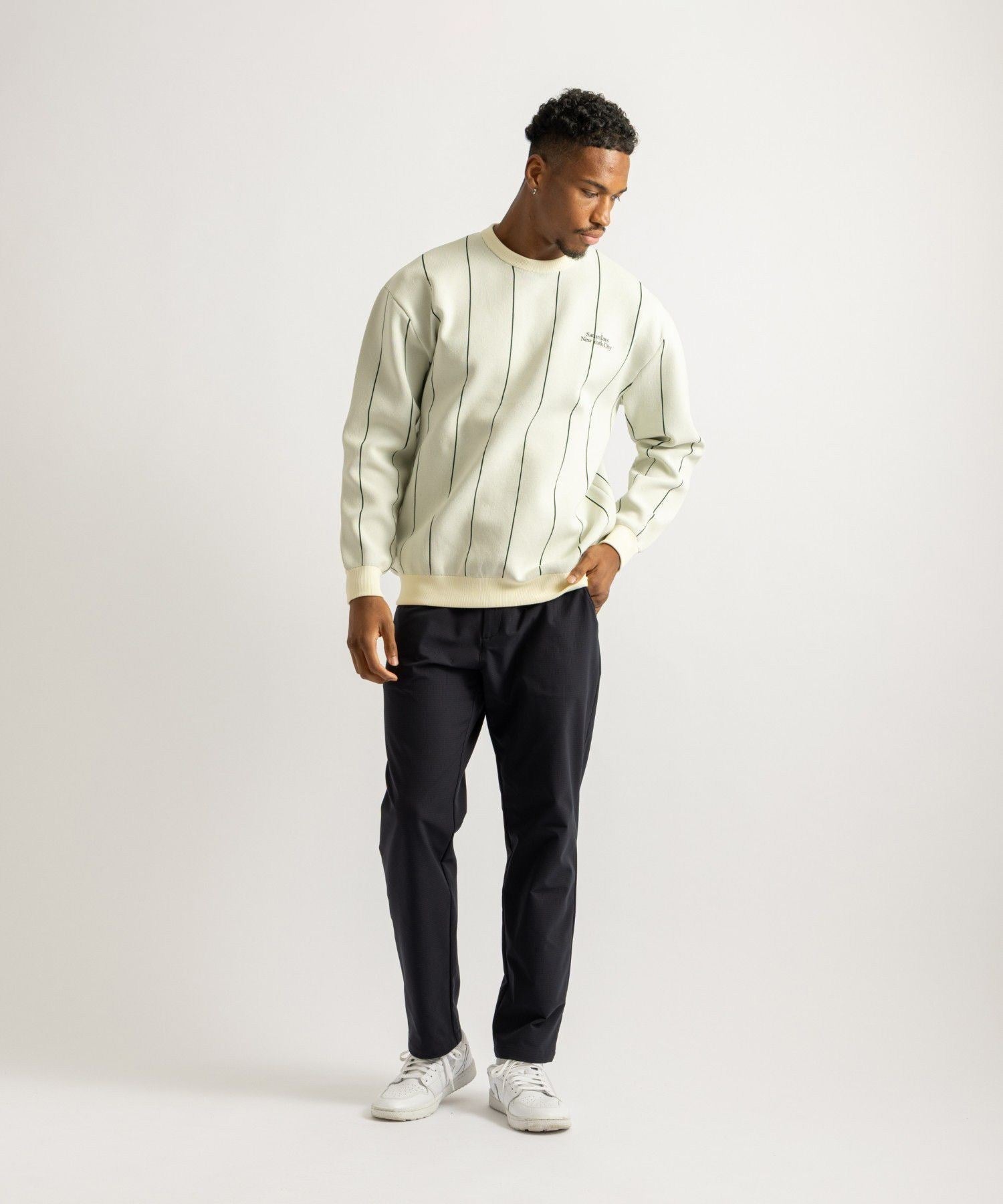 Jacquard Stripe Crewneck Knit