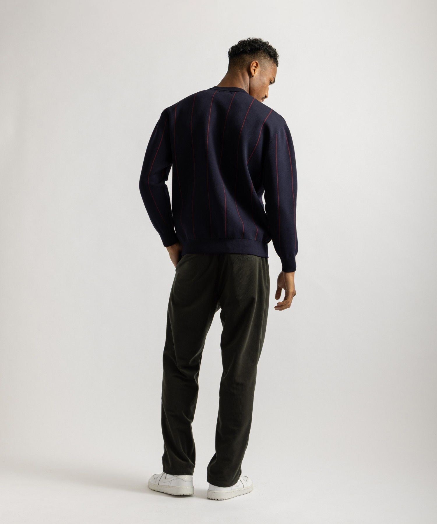 Jacquard Stripe Crewneck Knit