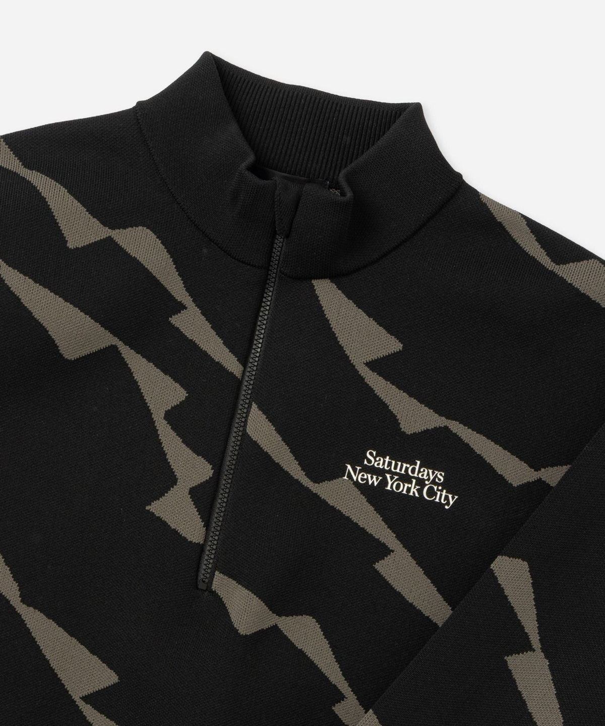 Wave Jacard Half Zip Pullover | WOMEN